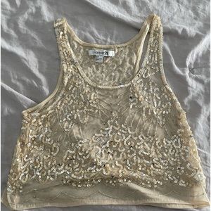 Gold Sequin tank top